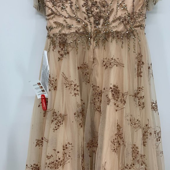 Mac Duggal Dress 79317 Champagne Embellished Illusion Gown NWT - Picture 14 of 16